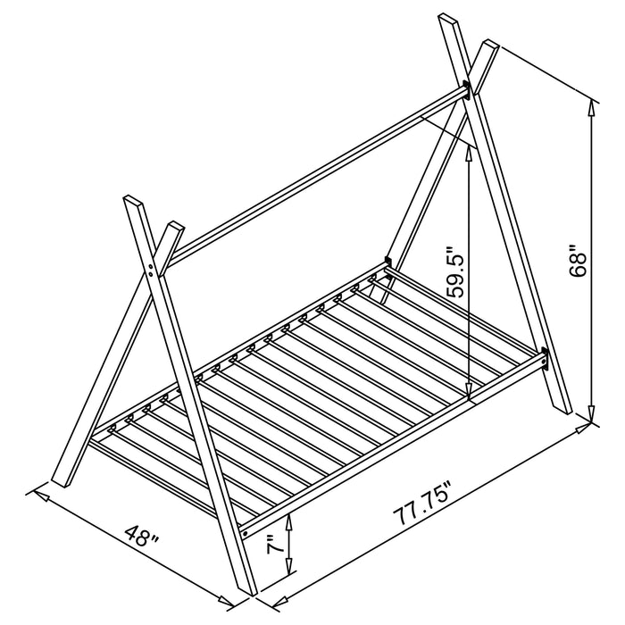 Fultonville Metal Twin Tent Bed Pink - Walo Furniture 