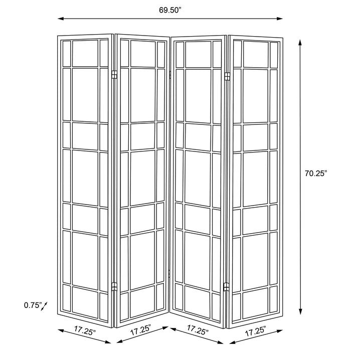 Catabella 4-Panel Room Divider Folding Shoji Screen Floral - Walo Furniture 