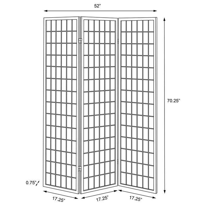 Carrie 3-Panel Room Divider Folding Shoji Screen Natural - Walo Furniture 