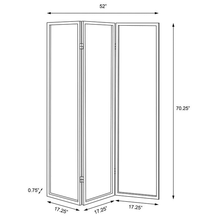 Felice 3-Panel Room Divider Folding Screen French Script - Walo Furniture 