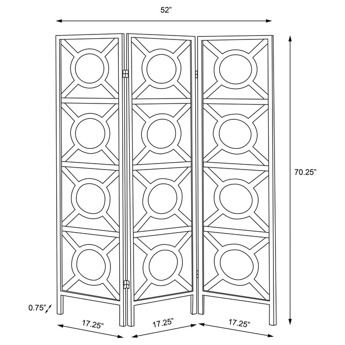 Vulcan 3 Panel Room Divider Folding Shoji Screen Cappuccino - Walo Furniture 