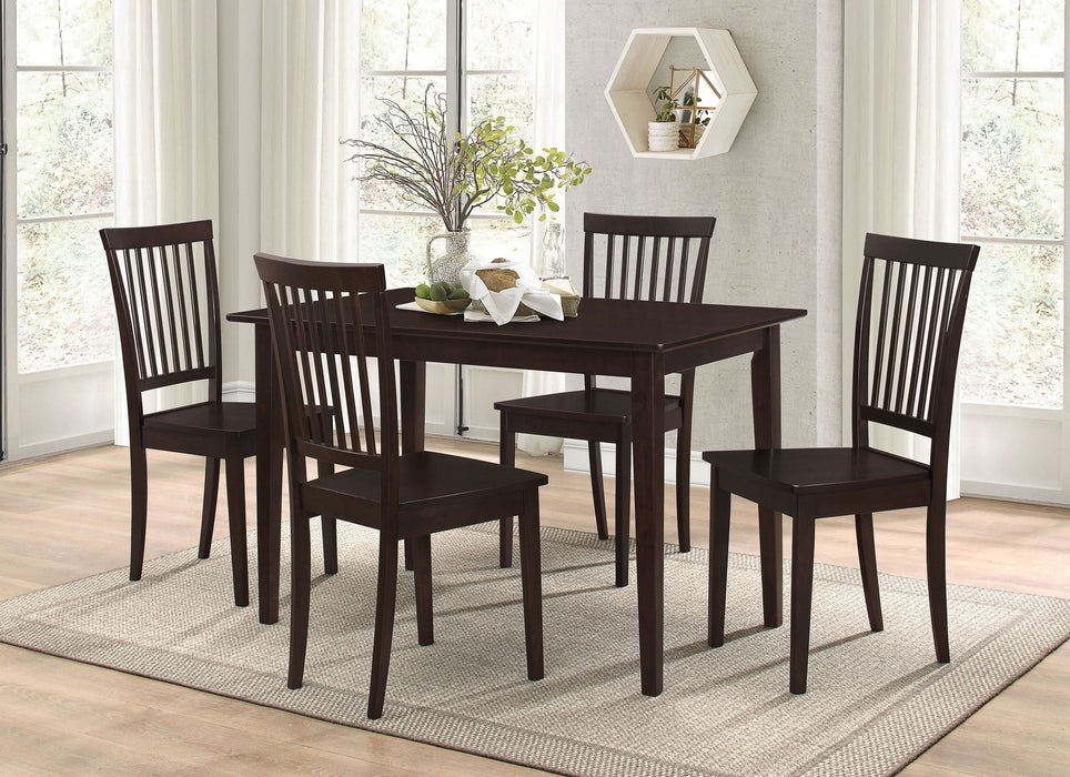 Gomez 5-piece Rectangular Dining Table Set Cappuccino - Walo Furniture 