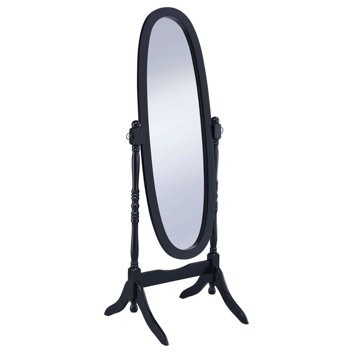 Foyet Wood Adjustable Full Length Cheval Mirror Black - Walo Furniture 