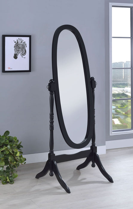 Foyet Wood Adjustable Full Length Cheval Mirror Black - Walo Furniture 