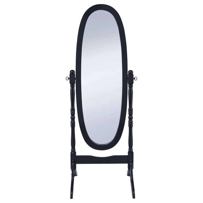 Foyet Wood Adjustable Full Length Cheval Mirror Black - Walo Furniture 