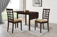 Kelso 3-piece Drop Leaf Dining Table Set Cappuccino and Tan - Walo Furniture 