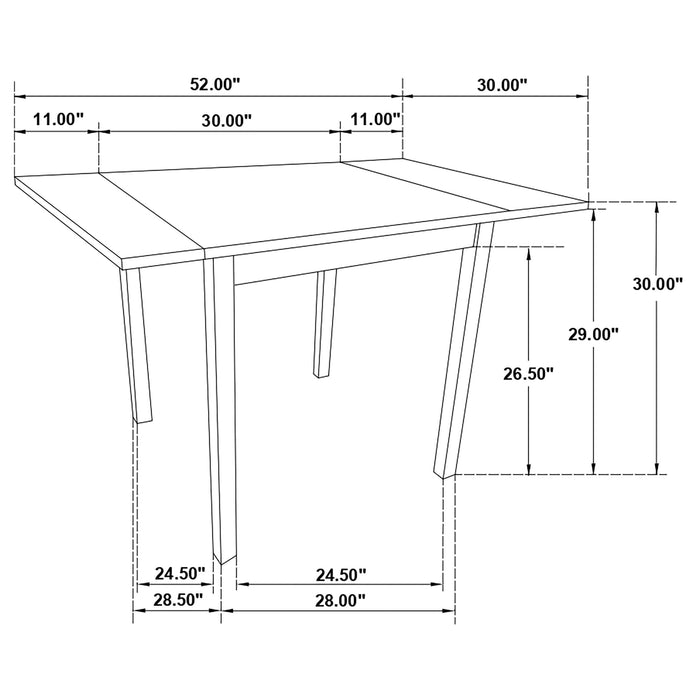 Kelso 3-piece Drop Leaf Dining Table Set Cappuccino and Tan - Walo Furniture 