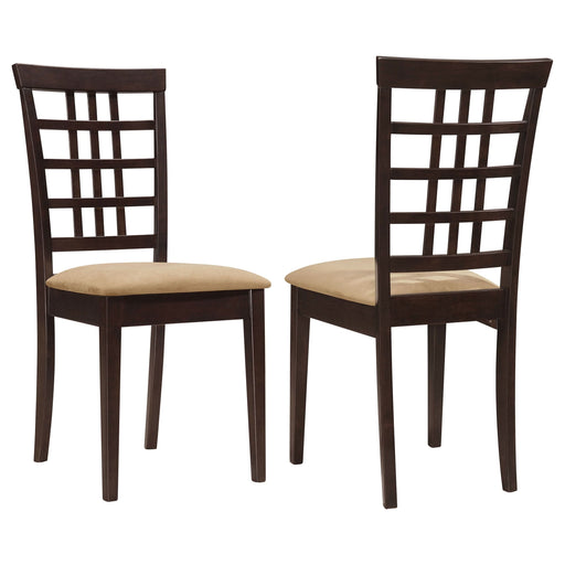 Kelso Lattice Back Dining Side Chair Cappuccino (Set of 2) - Walo Furniture 