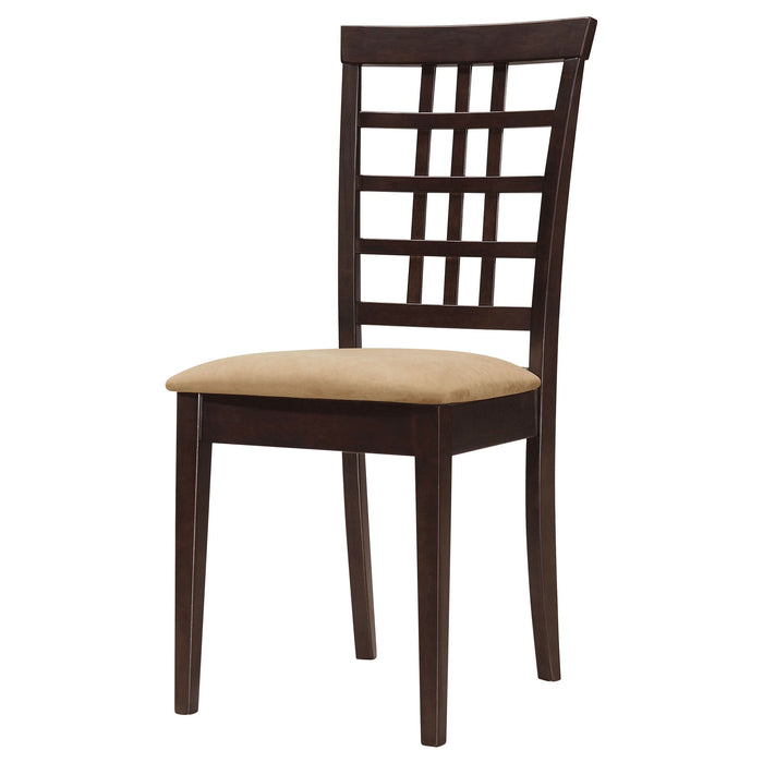 Kelso Lattice Back Dining Side Chair Cappuccino (Set of 2) - Walo Furniture 