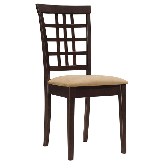 Kelso Lattice Back Dining Side Chair Cappuccino (Set of 2) - Walo Furniture 