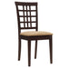 Kelso Lattice Back Dining Side Chair Cappuccino (Set of 2) - Walo Furniture 