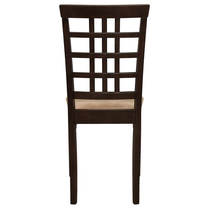 Kelso Lattice Back Dining Side Chair Cappuccino (Set of 2) - Walo Furniture 