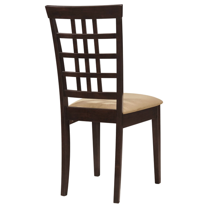 Kelso Lattice Back Dining Side Chair Cappuccino (Set of 2) - Walo Furniture 