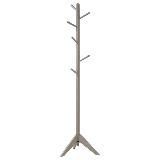 Devlin 6 Hook Freestanding Wood Coat Rack Hat Hanger Grey - Walo Furniture 