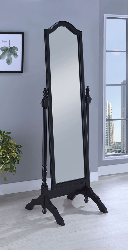 Cabot Wood Adjustable Full Length Cheval Mirror Black - Walo Furniture 