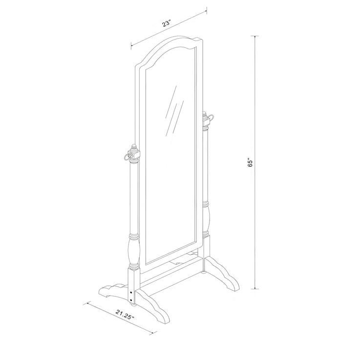 Cabot Wood Adjustable Full Length Cheval Mirror Black - Walo Furniture 