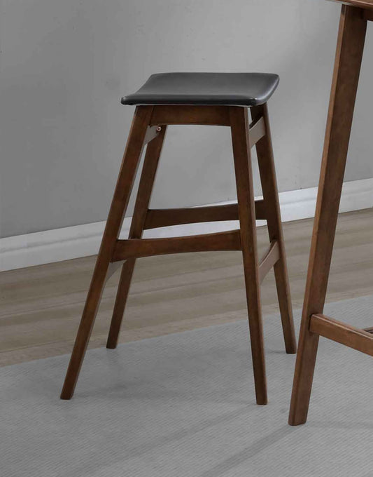 Finnick Cushioned Backless Bar Stool Walnut (Set of 2) - Walo Furniture 