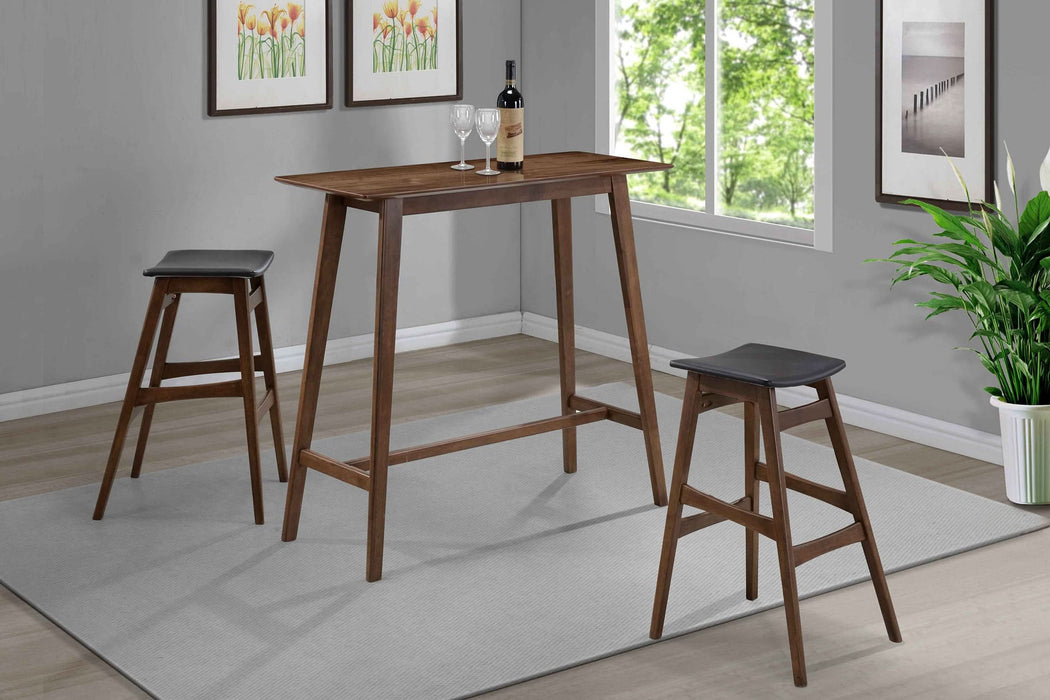 Finnick Cushioned Backless Bar Stool Walnut (Set of 2) - Walo Furniture 