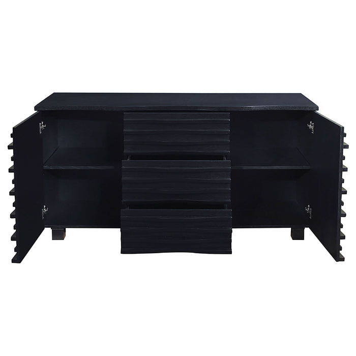 Stanton 3-drawer Sideboard Buffet Storage Cabinet Black - Walo Furniture 