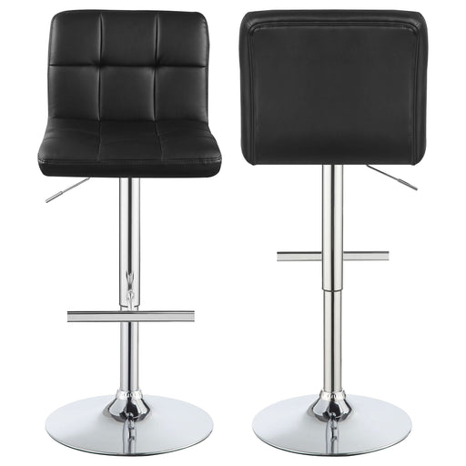 Lenny Upholstered Adjustable Bar Stool Black (Set of 2) - Walo Furniture 