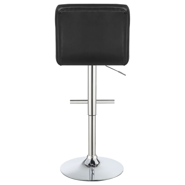 Lenny Upholstered Adjustable Bar Stool Black (Set of 2) - Walo Furniture 