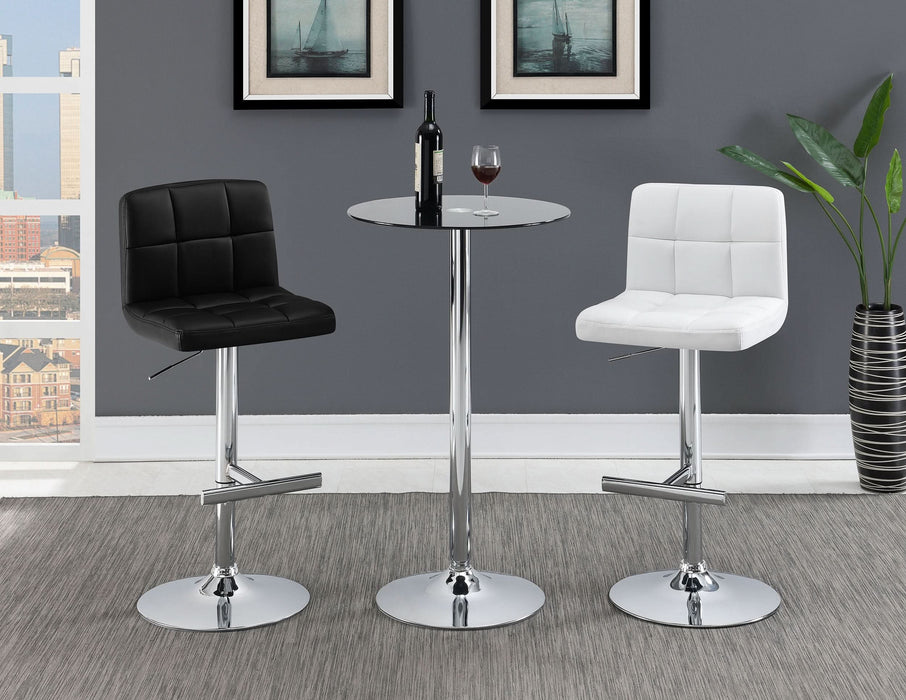 Lenny Upholstered Adjustable Bar Stool Black (Set of 2) - Walo Furniture 