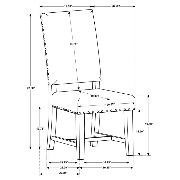 Twain Upholstered Dining Side Chair Warm Grey (Set of 2) - Walo Furniture 