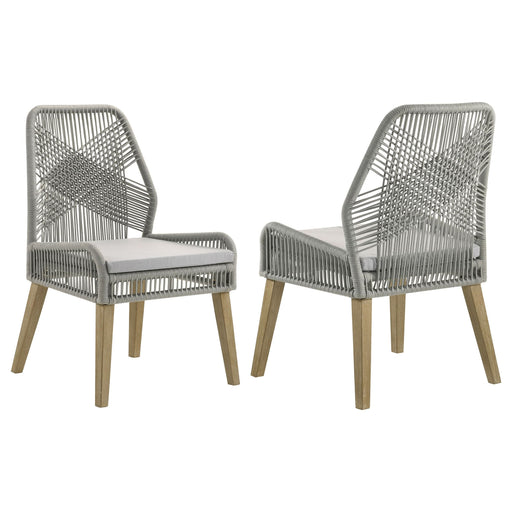 Nakia Woven Rope Dining Side Chairs Grey (Set of 2) - Walo Furniture 