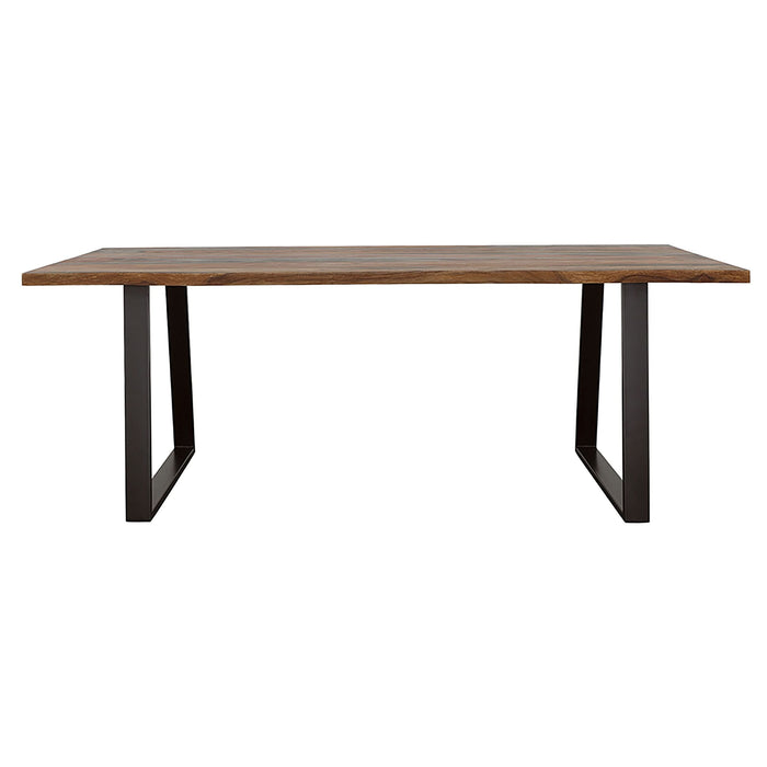 Ditman 80-inch Live Edge Dining Table Grey Sheesham - Walo Furniture 