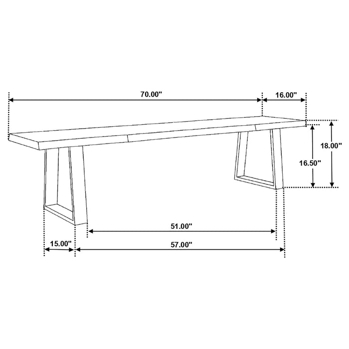 Ditman Live Edge Wood Dining Bench Grey Sheesham - Walo Furniture 