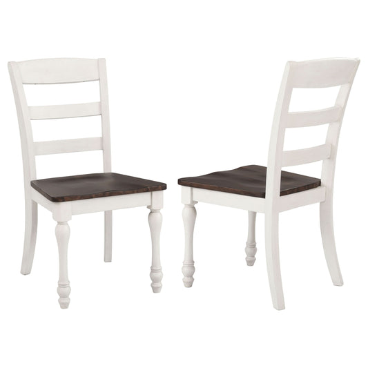 Madelyn Wood Dining Side Chair Coastal White (Set of 2) - Walo Furniture 