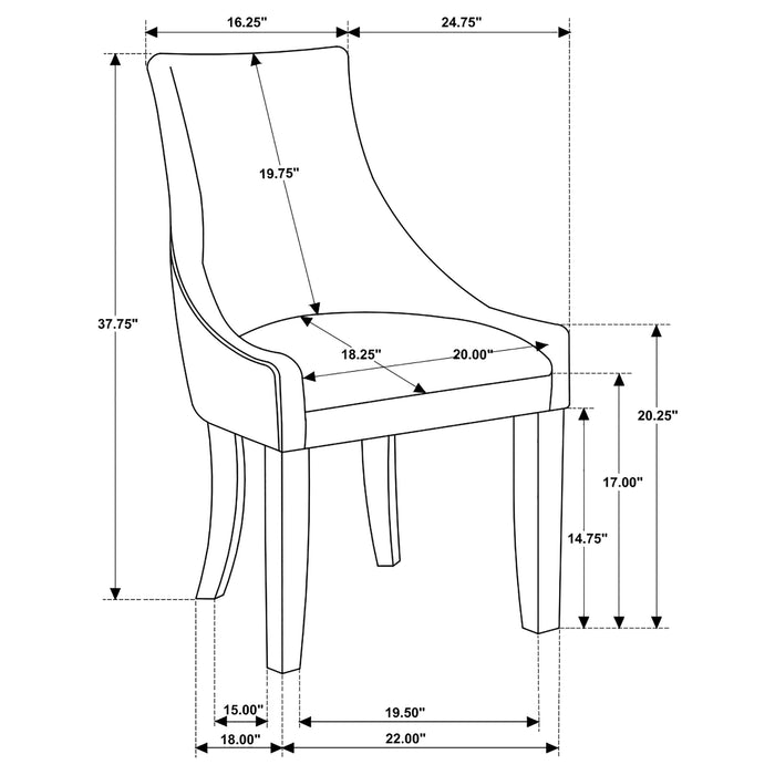 Phelps Velvet Upholstered Dining Side Chair Grey (Set of 2) - Walo Furniture 