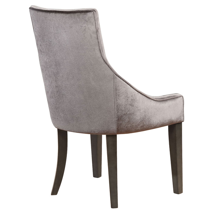 Phelps Velvet Upholstered Dining Side Chair Grey (Set of 2) - Walo Furniture 