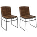 Abbott Metal Dining Side Chair Antique Brown (Set of 2) - Walo Furniture 