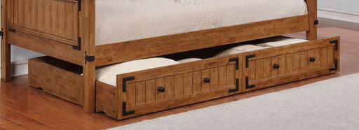 Oakdale Wood Storage Trundle Rustic Honey - Walo Furniture 