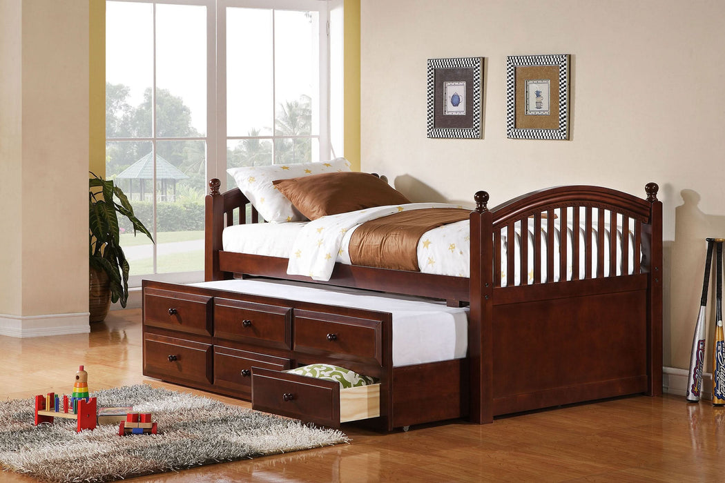 Norwood 3-drawer Twin Bed with Captains Trundle Chestnut - Walo Furniture 