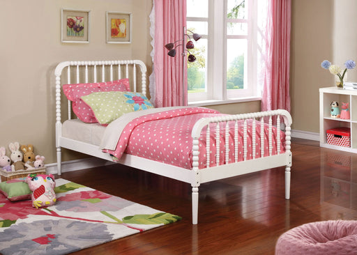 Jones Wood Twin Open Frame Bed White - Walo Furniture 