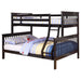 Chapman Wood Twin Over Full Bunk Bed Black - Walo Furniture 