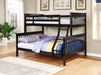 Chapman Wood Twin Over Full Bunk Bed Black - Walo Furniture 