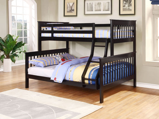 Chapman Wood Twin Over Full Bunk Bed Black - Walo Furniture 