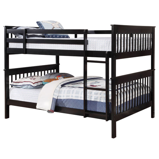 Chapman Wood Full Over Full Bunk Bed Black - Walo Furniture 