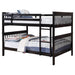 Chapman Wood Full Over Full Bunk Bed Black - Walo Furniture 