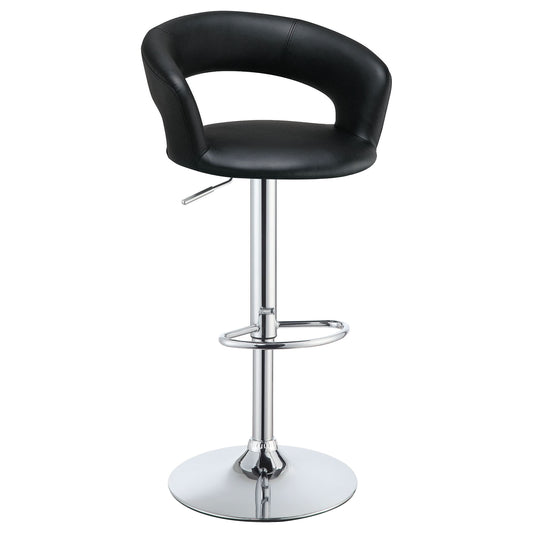 Barraza 29" Adjustable Height Bar Stool Black and Chrome - Walo Furniture 