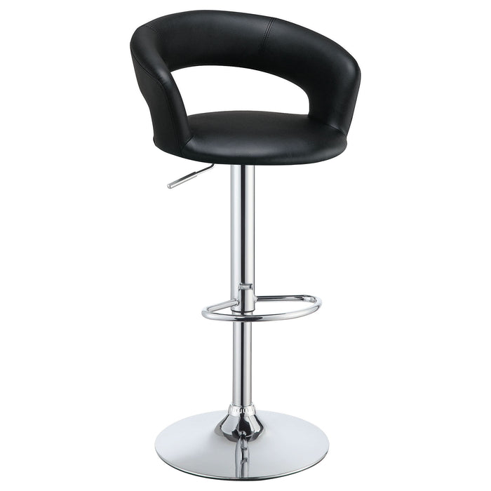 Barraza 29" Adjustable Height Bar Stool Black and Chrome - Walo Furniture 