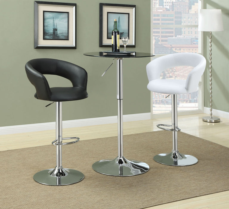 Barraza 29" Adjustable Height Bar Stool Black and Chrome - Walo Furniture 