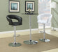 Barraza 29" Adjustable Height Bar Stool Black and Chrome - Walo Furniture 