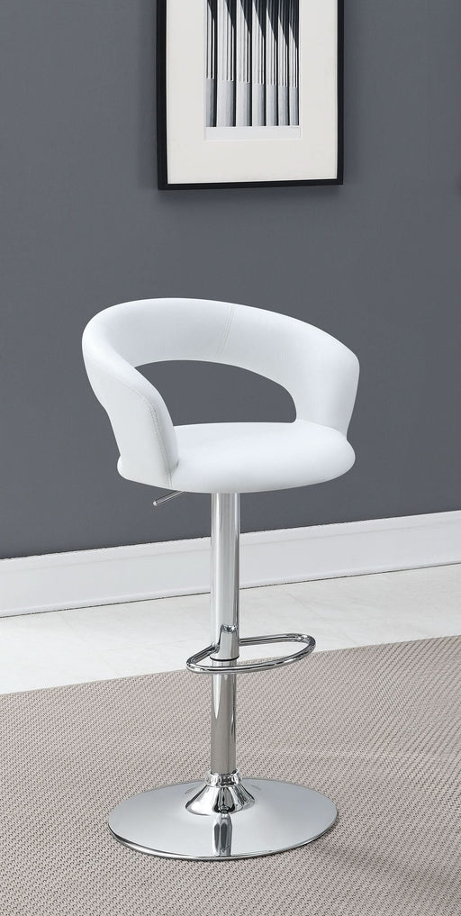 Barraza 29" Adjustable Height Bar Stool White and Chrome - Walo Furniture 