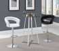 Barraza 29" Adjustable Height Bar Stool White and Chrome - Walo Furniture 