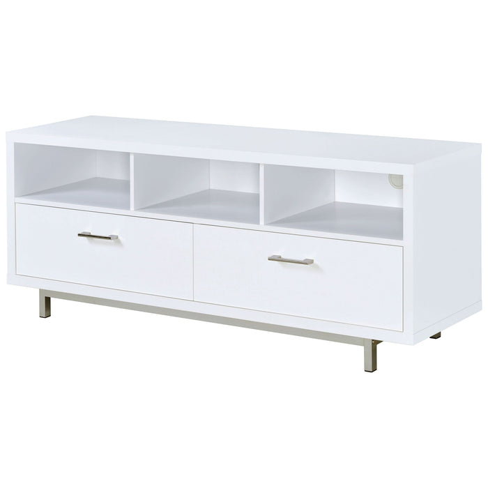 Casey 2-drawer Engineered Wood 60" TV Stand White - Walo Furniture 