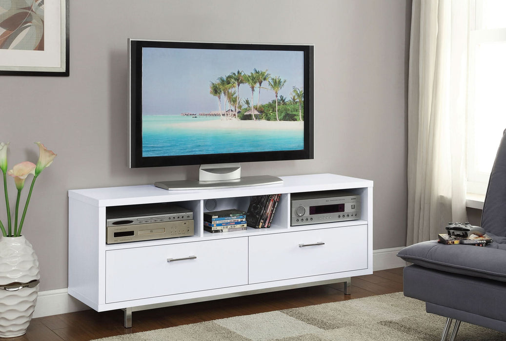 Casey 2-drawer Engineered Wood 60" TV Stand White - Walo Furniture 